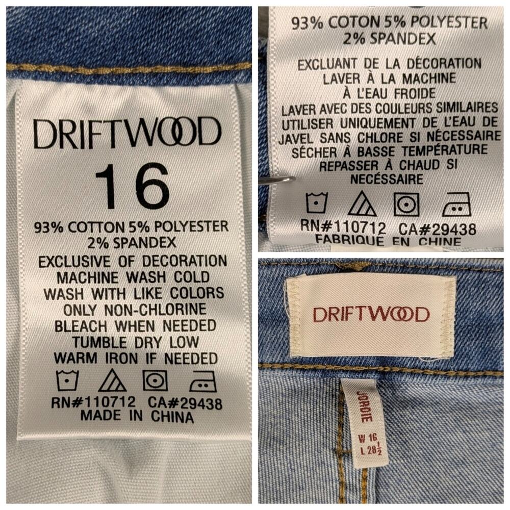 Driftwood Jordie Straight Leg Love Notes Embroidered Jeans Boho Size 16 J1816 - Picture 11 of 11